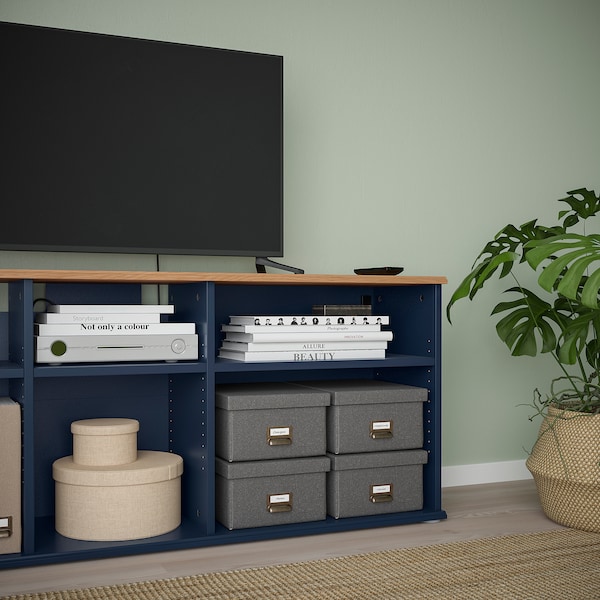 IKEA SKRUVBY TV unit, 61 3/8x14 3/4x23 5/8 in Black / Blue, Ikea Ireland | 8347FGAXV