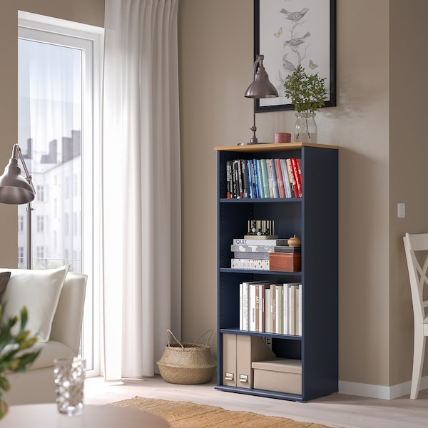 IKEA SKRUVBY bookcase, 23 5/8x55 1/8 in Black / Blue, Ikea Ireland | 5814VMIUD