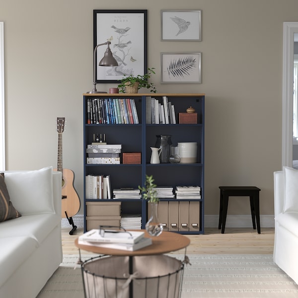 IKEA SKRUVBY bookcase, 23 5/8x55 1/8 in Black / Blue, Ikea Ireland | 5814VMIUD