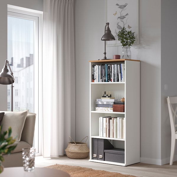 IKEA SKRUVBY bookcase, 23 5/8x55 1/8 in White, Ikea Ireland | 7518PKVME