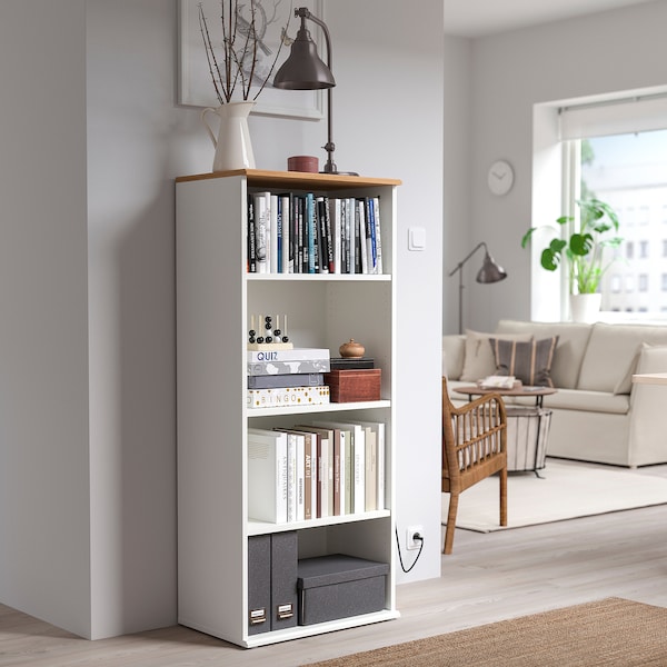 IKEA SKRUVBY bookcase, 23 5/8x55 1/8 in White, Ikea Ireland | 7518PKVME