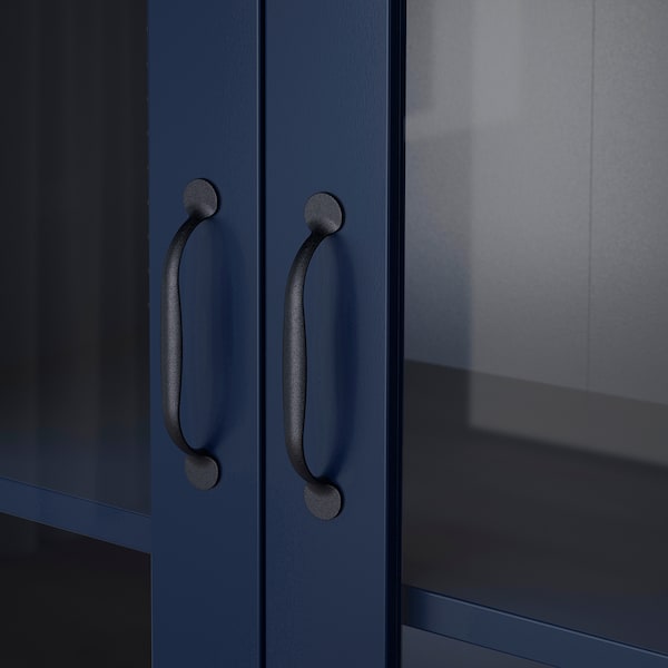 IKEA SKRUVBY cabinet with glass doors, 27 1/2x35 3/8 in Black / Blue, Ikea Ireland | 4739DLWTG