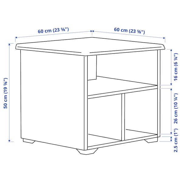 IKEA SKRUVBY coffee table, 23 5/8x23 5/8 in Black / Blue, Ikea Ireland | 0985KTUDH
