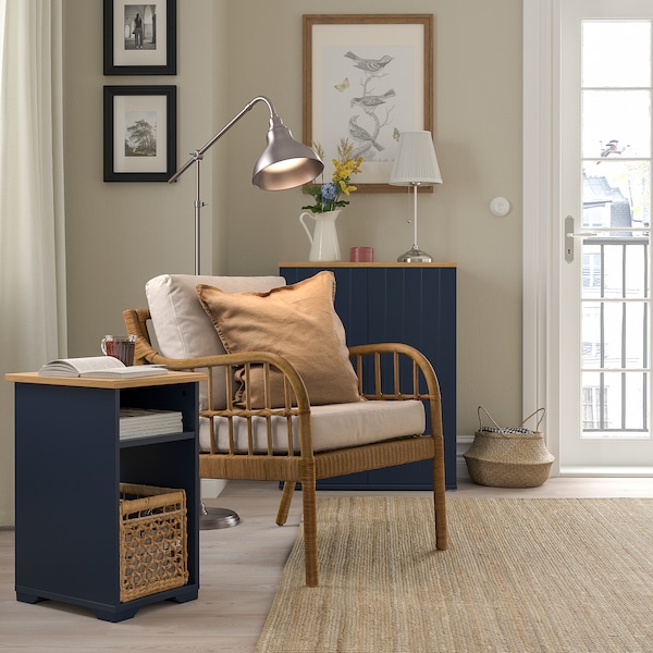 IKEA SKRUVBY side table, 15 3/4x12 5/8 in Black / Blue, Ikea Ireland | 3562TMASK