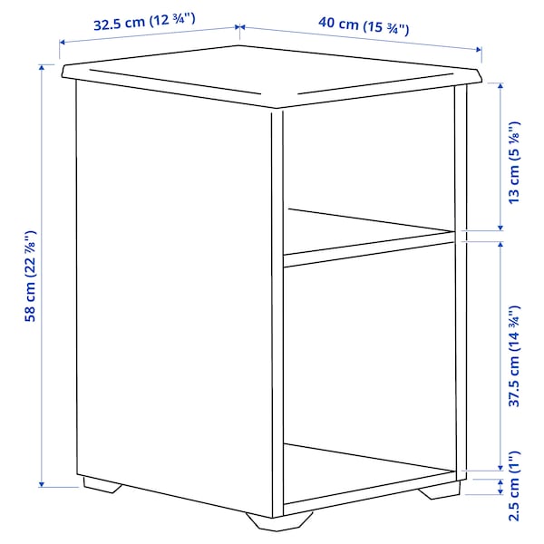 IKEA SKRUVBY side table, 15 3/4x12 5/8 in Black / Blue, Ikea Ireland | 3562TMASK