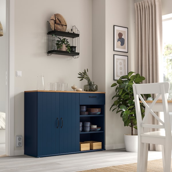 IKEA SKRUVBY sideboard, 47 1/4x14 3/4x35 3/8 in Black / Blue, Ikea Ireland | 3514ZMYAL