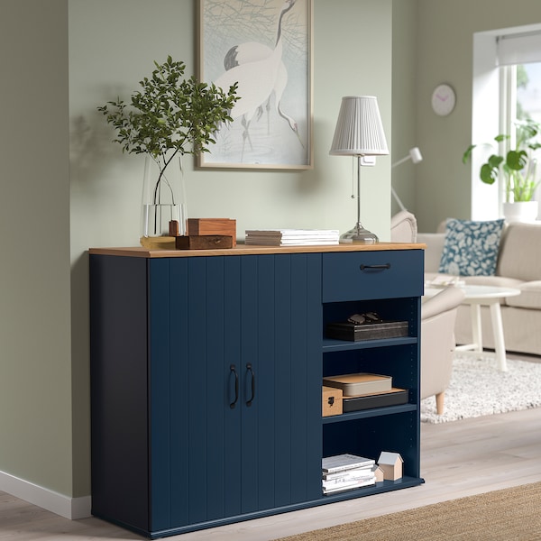 IKEA SKRUVBY sideboard, 47 1/4x14 3/4x35 3/8 in Black / Blue, Ikea Ireland | 3514ZMYAL