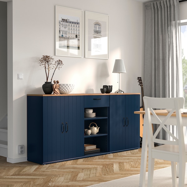 IKEA SKRUVBY storage combination, 74 3/4x35 3/8 in Black / Blue, Ikea Ireland | 6814DRMNF