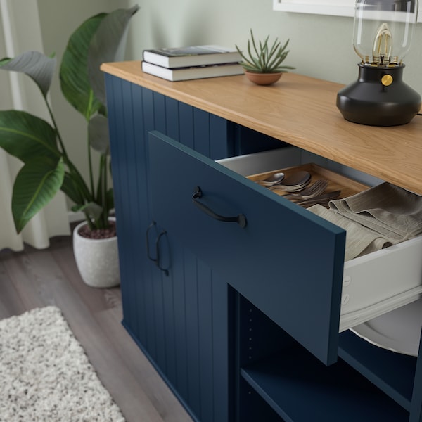 IKEA SKRUVBY storage combination, 74 3/4x35 3/8 in Black / Blue, Ikea Ireland | 6814DRMNF