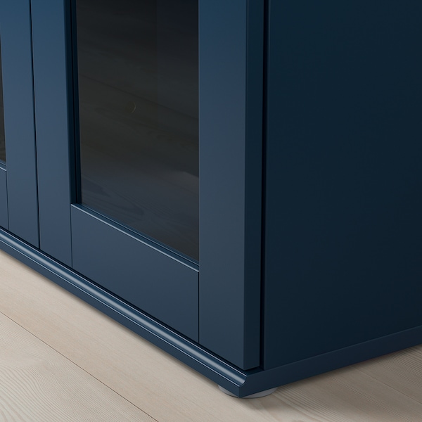 IKEA SKRUVBY storage combination w/glass doors, 74 3/4x35 3/8 in Black / Blue, Ikea Ireland | 6972PRBHS