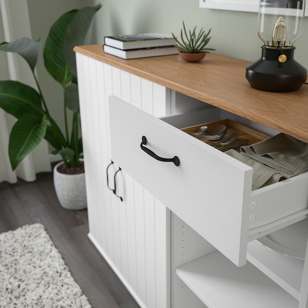 IKEA SKRUVBY storage combination w/glass doors, 74 3/4x35 3/8 in White, Ikea Ireland | 0945OVDRE