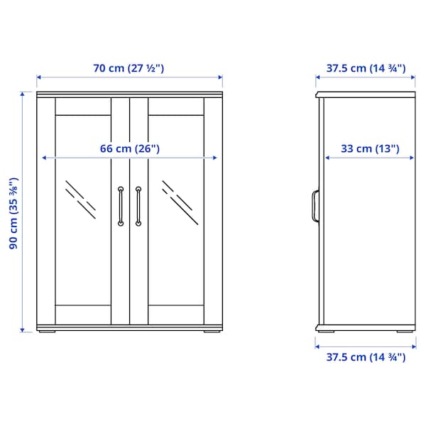 IKEA SKRUVBY storage combination w/glass doors, 74 3/4x35 3/8 in White, Ikea Ireland | 0945OVDRE