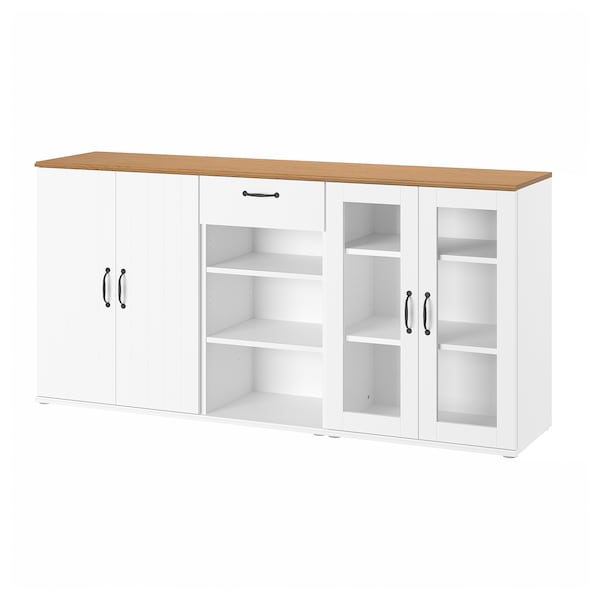 IKEA SKRUVBY storage combination w/glass doors, 74 3/4x35 3/8 in White, Ikea Ireland | 0945OVDRE