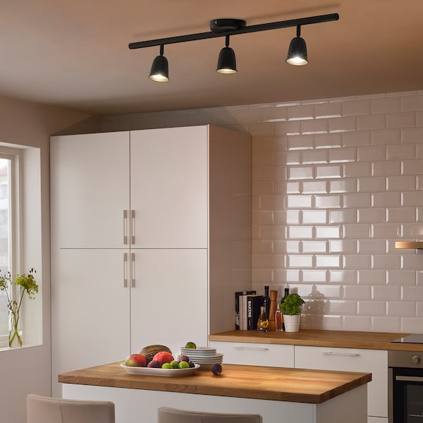 IKEA SKURUP Ceiling track, 3 spotlights, black, Ikea Ireland | 6723PICFJ