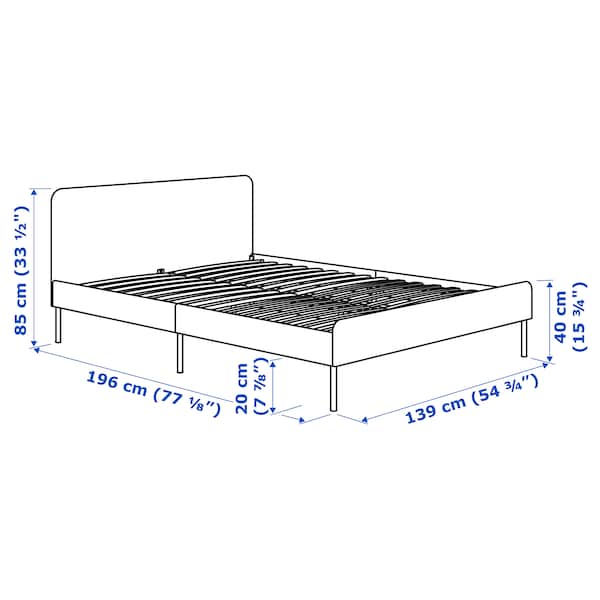 IKEA SLATTUM upholstered bed frame, Full Vissle Dark Gray, Ikea Ireland | 8504TVUYL