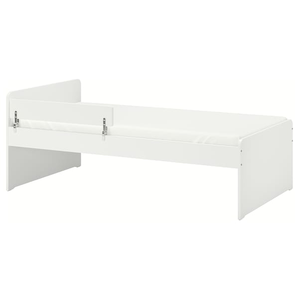 IKEA SLÄKT / NATTAPA bed frame w guard rail+slat bd base, Twin White, Ikea Ireland | 8467OWRPZ