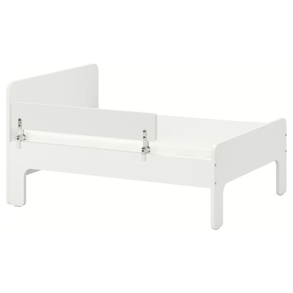 IKEA SLÄKT / NATTAPA ext bed frm w guard rl+slat bd base, 38 1/4x74 3/4 in White, Ikea Ireland | 7194VLKFG