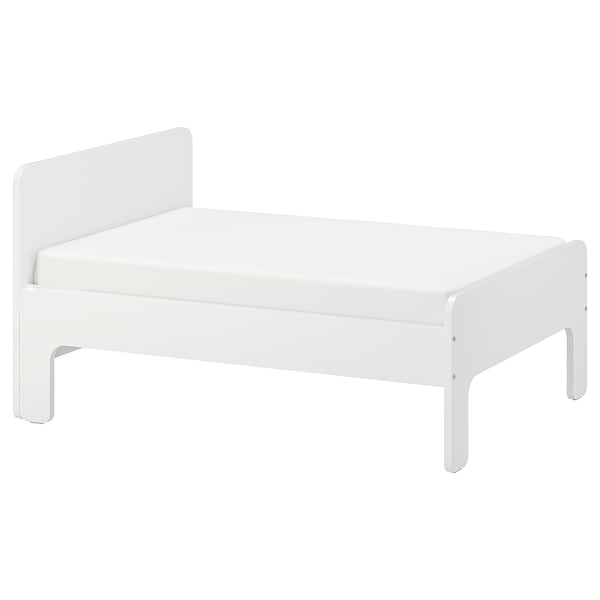 IKEA SLÄKT ext bed frame with slatted bed base, 38 1/4x74 3/4 in White, Ikea Ireland | 8560BRZSE