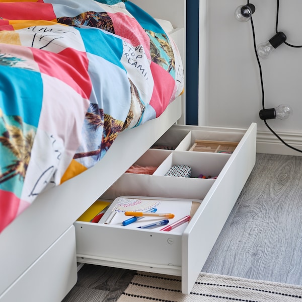 IKEA SLÄKT pull-out bed with storage, Twin White, Ikea Ireland | 6890UKCEX