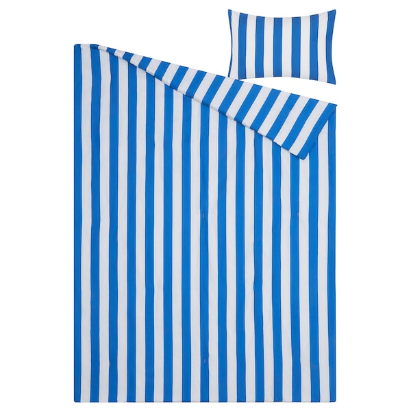 IKEA SLÅNHÖSTMAL comforter set, Twin/Twin X-long Blue / White, Ikea Ireland | 0168ZHRMW