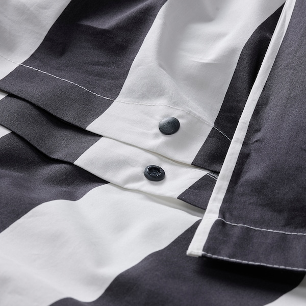 IKEA SLÅNHÖSTMAL duvet cover and pillowcase(s), Twin Black / White / Stripe, Ikea Ireland | 8016TZURV