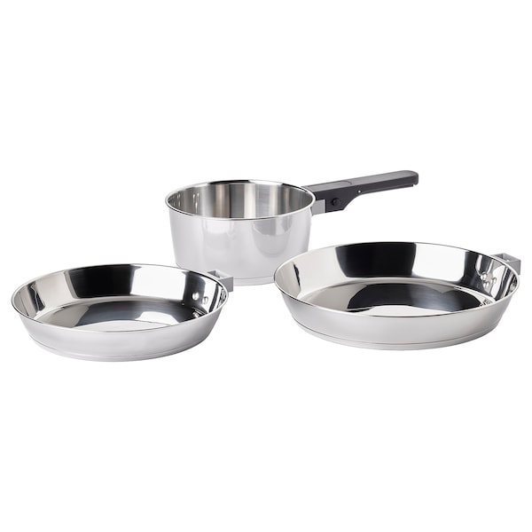 IKEA SLÄTROCKA cookware set with detachable handle Stainless Steel, Ikea Ireland | 4589LSXEU