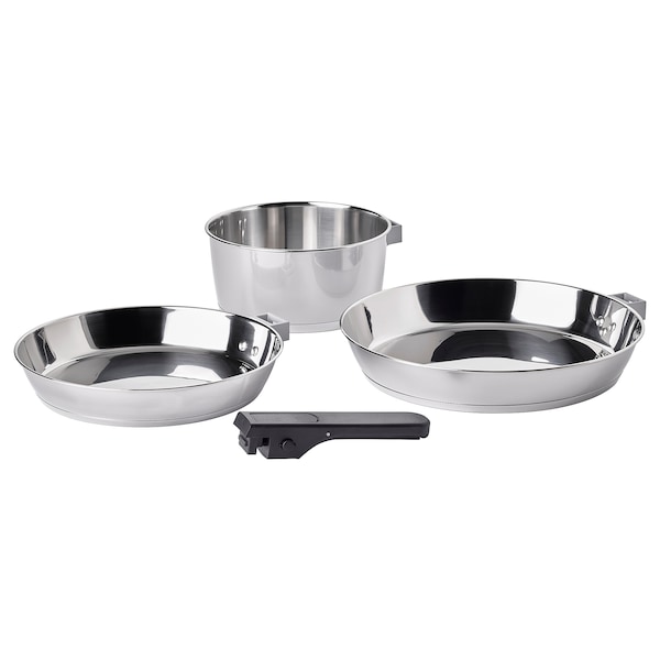 IKEA SLÄTROCKA cookware set with detachable handle Stainless Steel, Ikea Ireland | 4589LSXEU