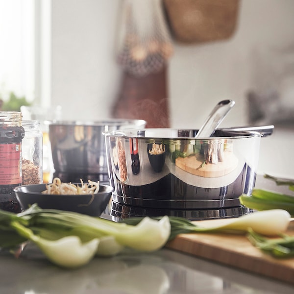 IKEA SLÄTROCKA cookware set with detachable handle Saucepan Stainless Steel, Ikea Ireland | 0782HJLEK