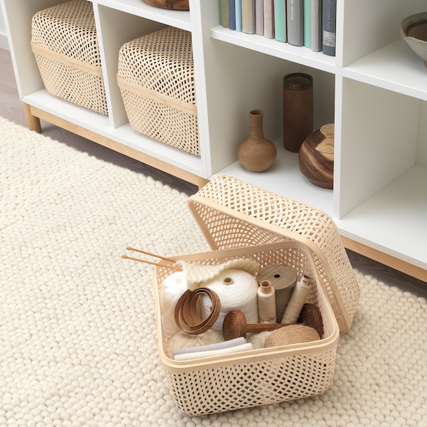IKEA SMARRA box with lid, natural, 11 ¾x11 ¾x9 in, Ikea Ireland | 5370YBZFT