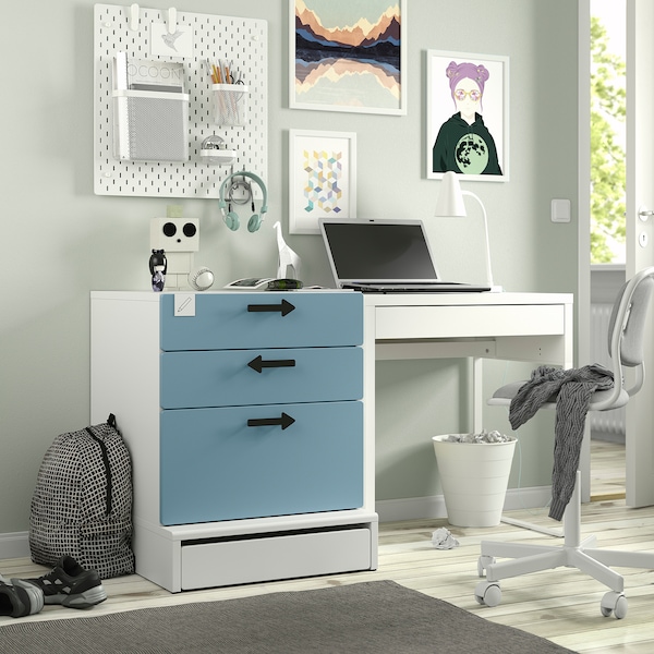 IKEA SMÅSTAD / UPPFÖRA 3-drawer chest, 23 5/8x25 5/8x29 7/8 in Blue, Ikea Ireland | 7983GXUVQ