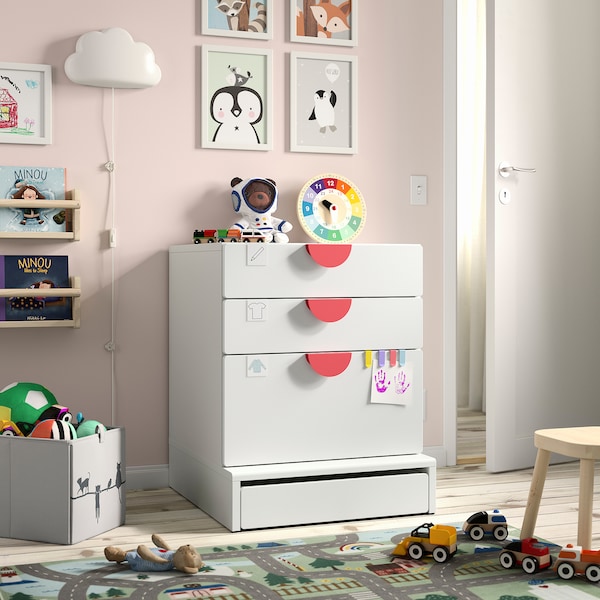 IKEA SMÅSTAD / UPPFÖRA 3-drawer chest, 23 5/8x25 5/8x29 7/8 in White / White, Ikea Ireland | 7652IJRWY