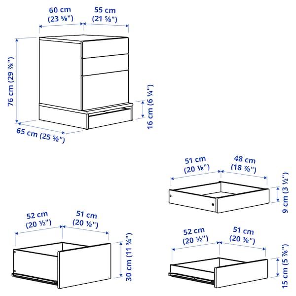 IKEA SMÅSTAD / UPPFÖRA 3-drawer chest, 23 5/8x25 5/8x29 7/8 in White / White, Ikea Ireland | 7652IJRWY