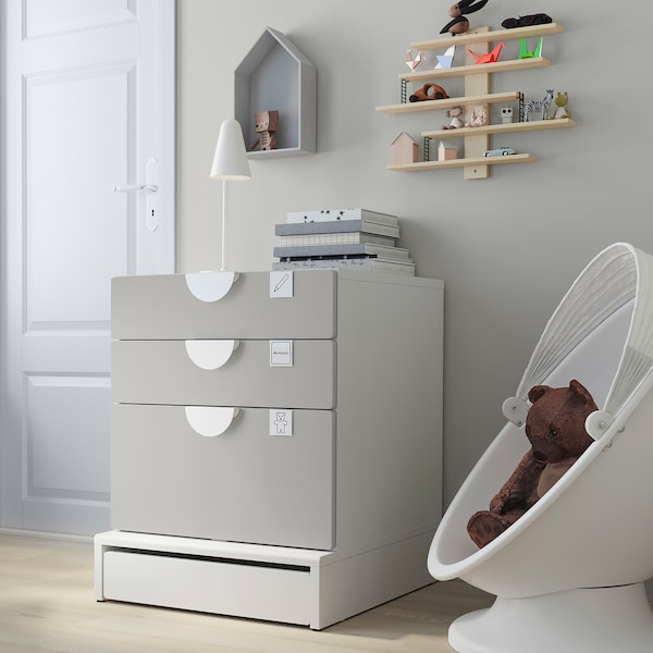 IKEA SMÅSTAD / UPPFÖRA 3-drawer chest, 23 5/8x25 5/8x29 7/8 in White / Gray, Ikea Ireland | 0617OSHYB