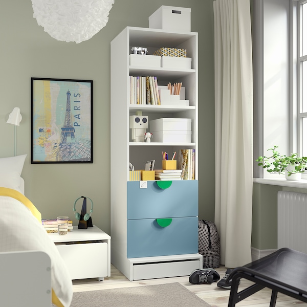 IKEA SMÅSTAD / UPPFÖRA bookcase, 23 5/8x25 5/8x77 1/8 in Blue, Ikea Ireland | 4652FVBDE