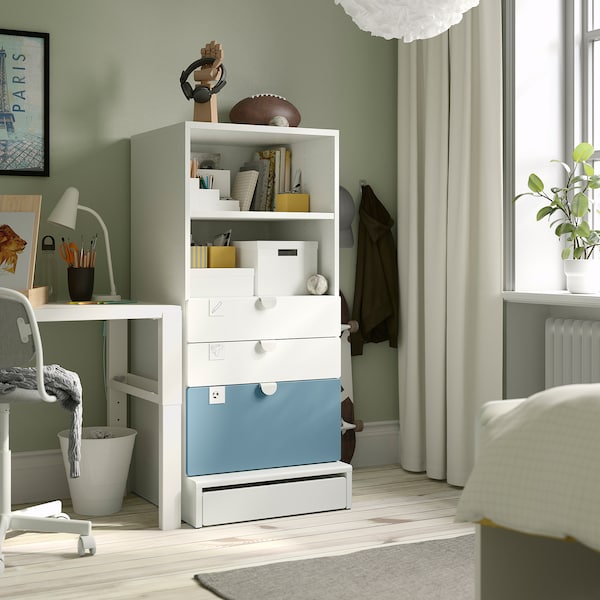 IKEA SMÅSTAD / UPPFÖRA bookcase, 23 5/8x25 5/8x53 1/2 in Blue, Ikea Ireland | 2876VNUMR