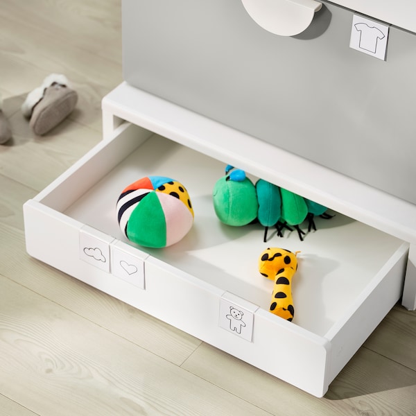 IKEA SMÅSTAD / UPPFÖRA bookcase, 23 5/8x25 5/8x53 1/2 in White Gray / With 3 Drawers, Ikea Ireland | 3160SVHEI