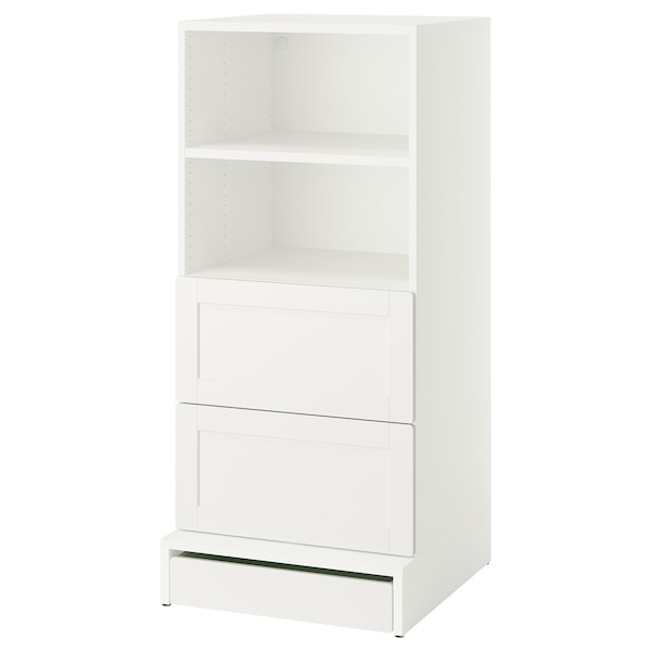 IKEA SMÅSTAD / UPPFÖRA bookcase, with frame/with 2 drawers, 23 5/8x25 5/8x53 1/2 in White, Ikea Ireland | 3709IETCA