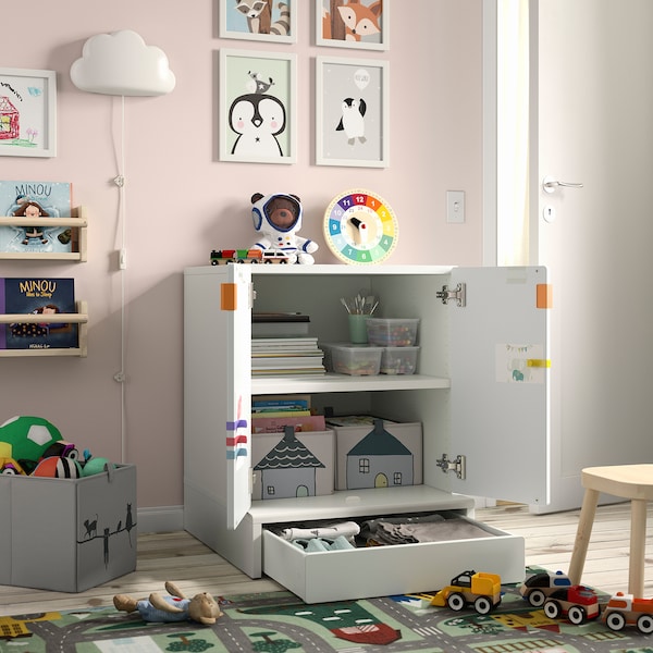 IKEA SMÅSTAD / UPPFÖRA cabinet, with frame/with 1 shelf, 23 5/8x25 5/8x29 7/8 in White, Ikea Ireland | 5043ELYCI