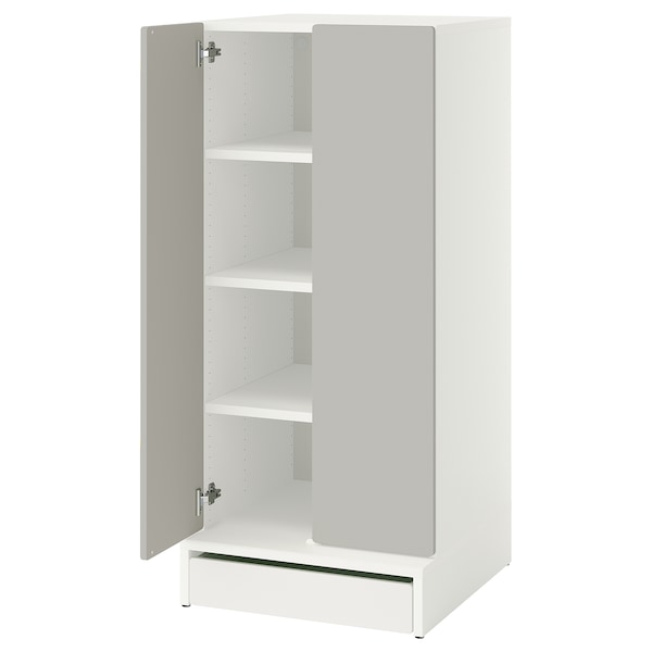 IKEA SMÅSTAD / UPPFÖRA wardrobe, 23 5/8x25 5/8x53 1/2 in White Gray / With 3 Shelves, Ikea Ireland | 3051RZVFL