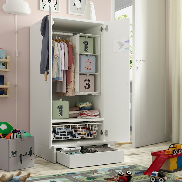 IKEA SMÅSTAD / UPPFÖRA wardrobe, 23 5/8x25 5/8x53 1/2 in White / White, Ikea Ireland | 0571HSOBR