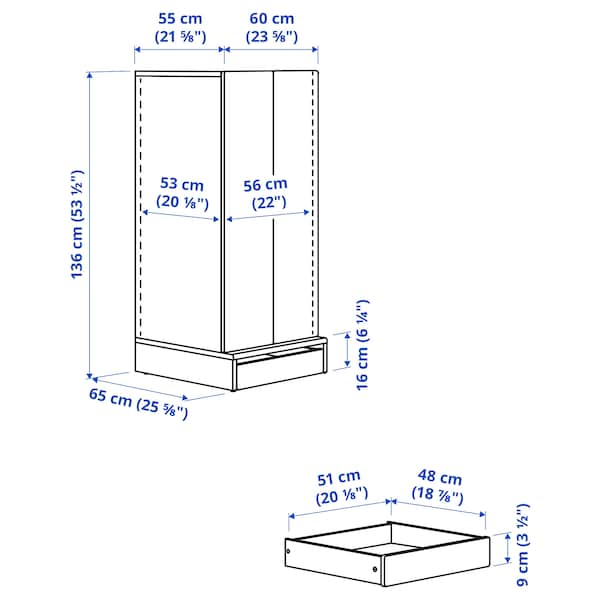 IKEA SMÅSTAD / UPPFÖRA wardrobe, 23 5/8x25 5/8x53 1/2 in White / White, Ikea Ireland | 0571HSOBR