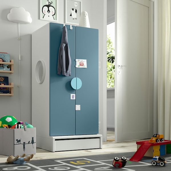 IKEA SMÅSTAD / UPPFÖRA wardrobe, 23 5/8x25 5/8x53 1/2 in Blue, Ikea Ireland | 1479UKQPM