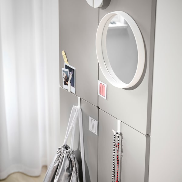 IKEA SMÅSTAD / UPPFÖRA wardrobe, 23 5/8x25 5/8x77 1/8 in White Gray / With 2 Clothes Rails, Ikea Ireland | 5320CMSFJ