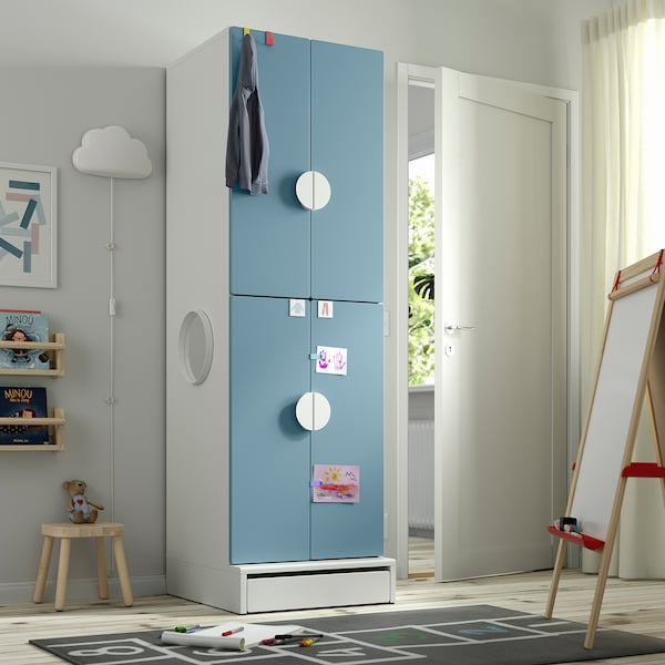 IKEA SMÅSTAD / UPPFÖRA wardrobe, 23 5/8x25 5/8x77 1/8 in Blue, Ikea Ireland | 3710VTRZO