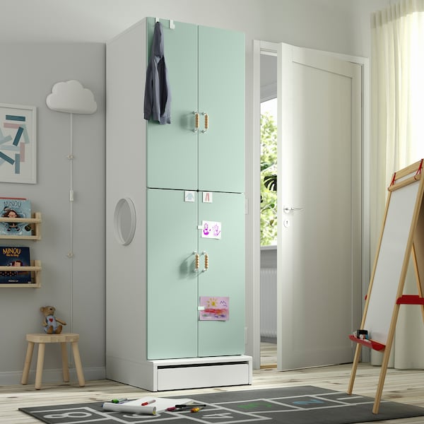 IKEA SMÅSTAD / UPPFÖRA wardrobe, 23 5/8x25 5/8x77 1/8 in Green, Ikea Ireland | 5869IVEYS