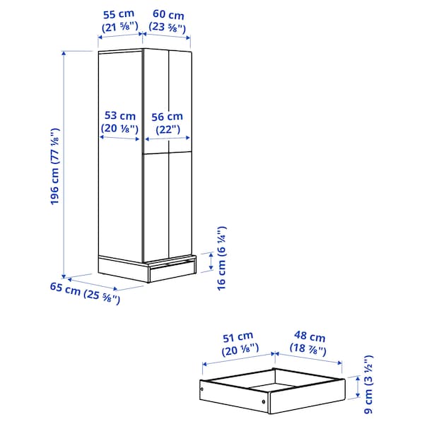 IKEA SMÅSTAD / UPPFÖRA wardrobe, 23 5/8x25 5/8x77 1/8 in Green, Ikea Ireland | 5869IVEYS