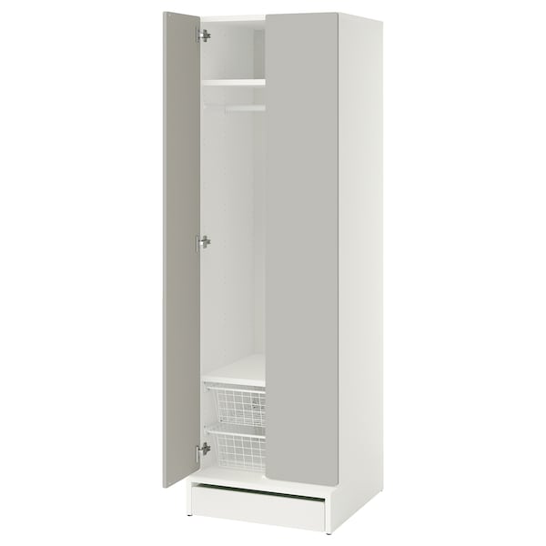IKEA SMÅSTAD / UPPFÖRA wardrobe, 23 5/8x25 5/8x77 1/8 in White / Gray, Ikea Ireland | 9821DCXVP