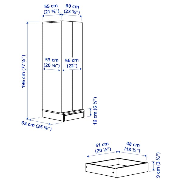 IKEA SMÅSTAD / UPPFÖRA wardrobe, 23 5/8x25 5/8x77 1/8 in White / Light Green, Ikea Ireland | 4603KXSTV