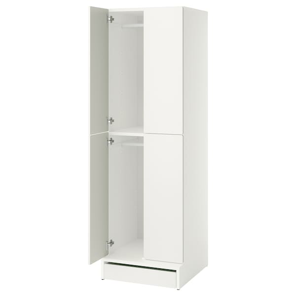 IKEA SMÅSTAD / UPPFÖRA wardrobe, with 2 clothes rails, 23 5/8x25 5/8x77 1/8 in White, Ikea Ireland | 7548SDQPT