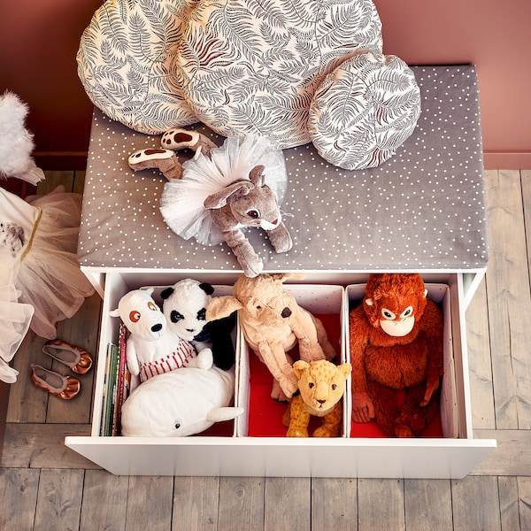 IKEA SMÅSTAD bench with toy storage, 35 3/8x20 1/2x18 7/8 in White / Gray, Ikea Ireland | 5931PAVTD